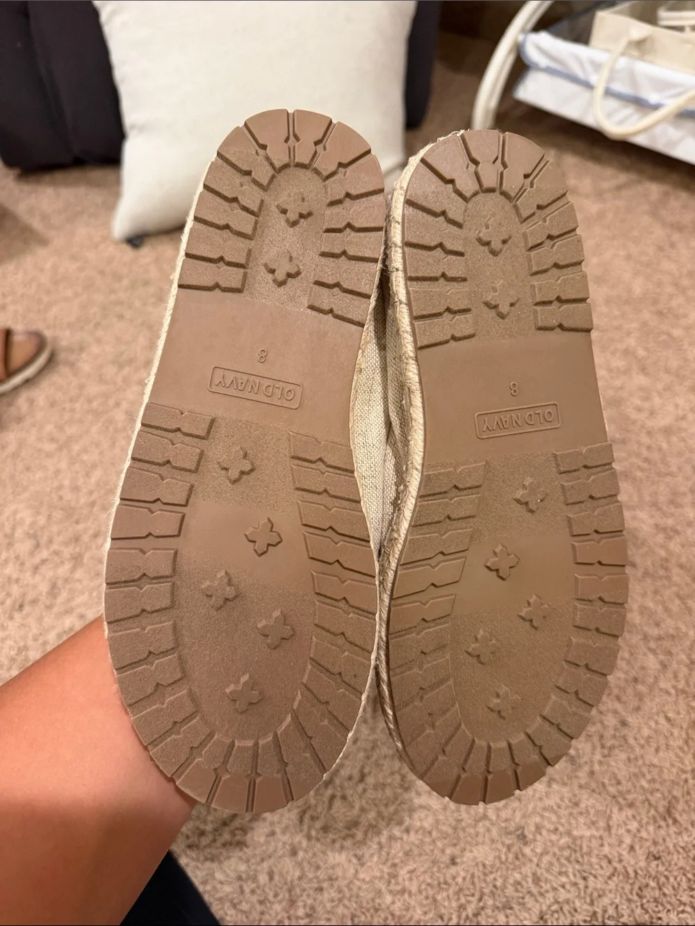 Old Navy Beige Mary Jane Espadrille Flats with Buckle